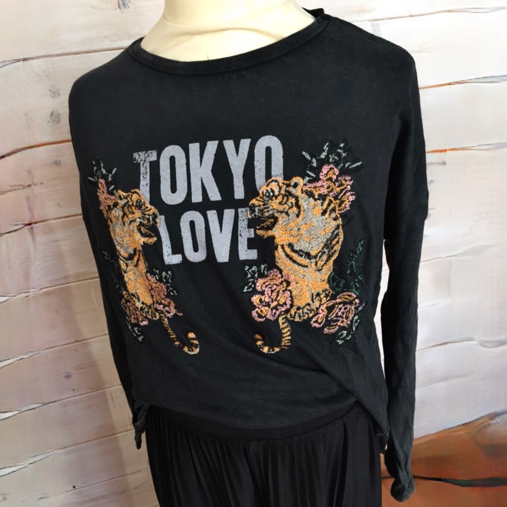COPY - Zara girls embroidered tigers shirt